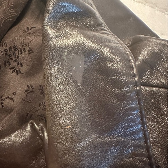 JACLYN SMITH BROWN  SOFT LEATHER JACKET, SCALLOPED TRIM ON POCKETS,  WOMEN'S 16 - Picture 10 of 11